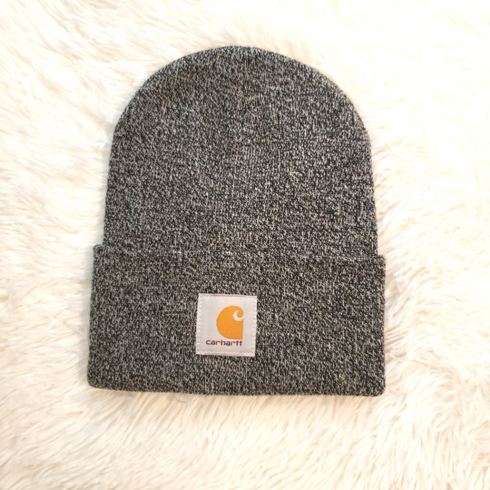 Men’s Carhartt Black And Gray Heathered Beanie OS